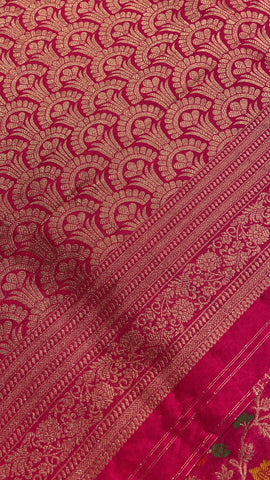 Premium semi Mashru silk saree (Pink)