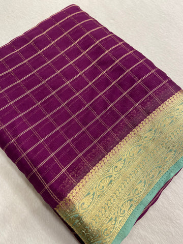 Premium Crepe Semi Chiffon Mysore Silk Saree
