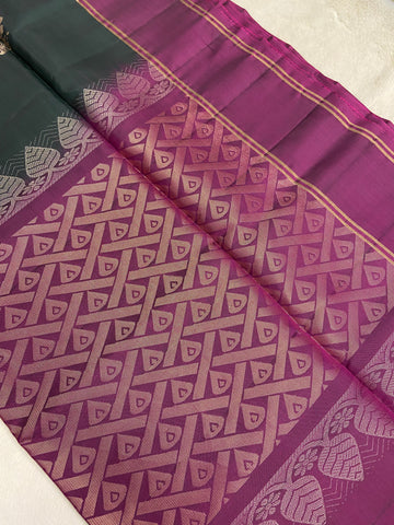 Half mix Kanjeevaram Soft Silk Saree