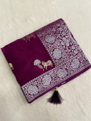 Premium Crape Satin Silk Saree
