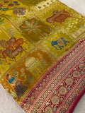 Premium Banarasi Crepe Kalamkari Saree - 902655