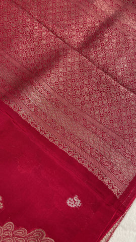 Pure Chinnon Saree(Pink)✨