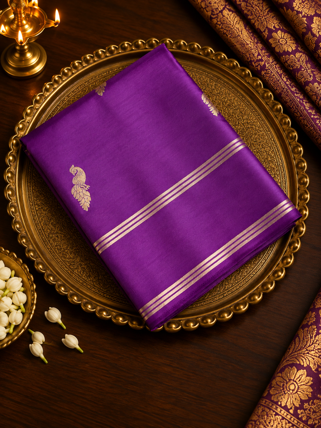 Premium Gajji Silk Saree(dark wine)-902262
