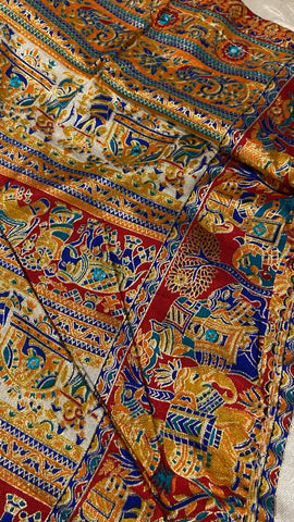 Semi banarasi Kalamkari Saree