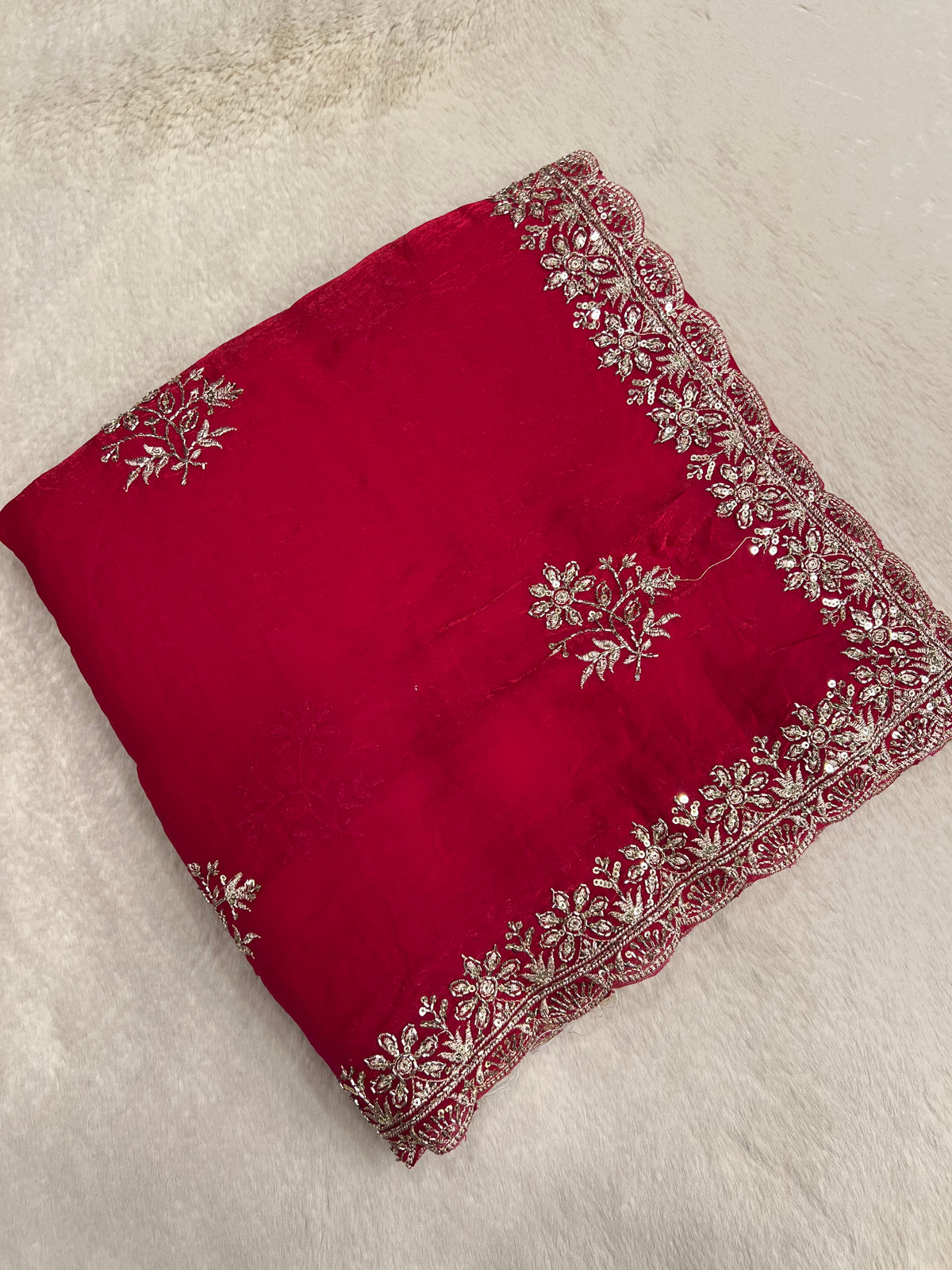 Chinnon Saree With Work