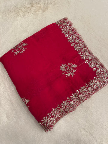 Chinnon Saree With Work