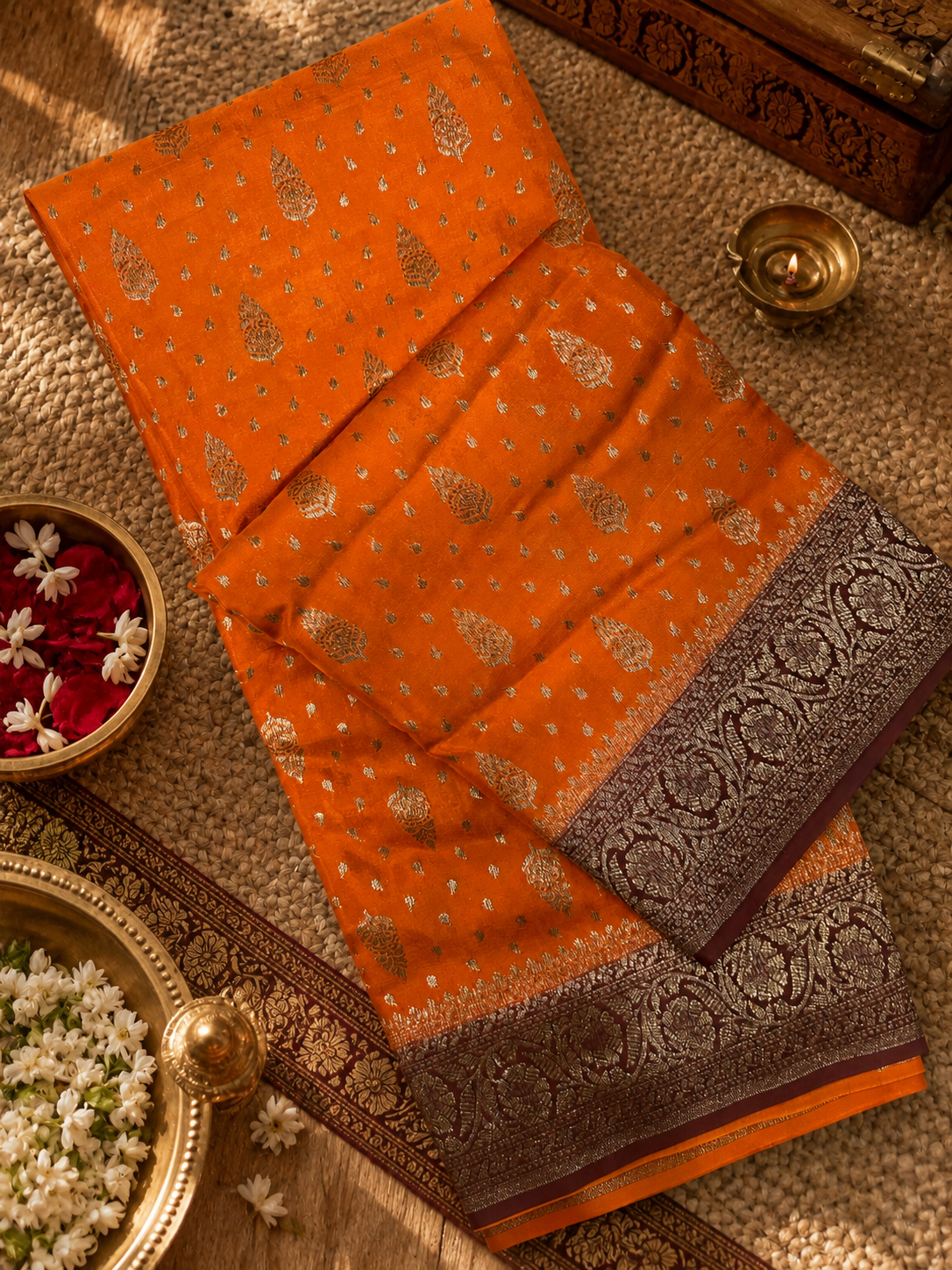 Pure mix crepe silk saree