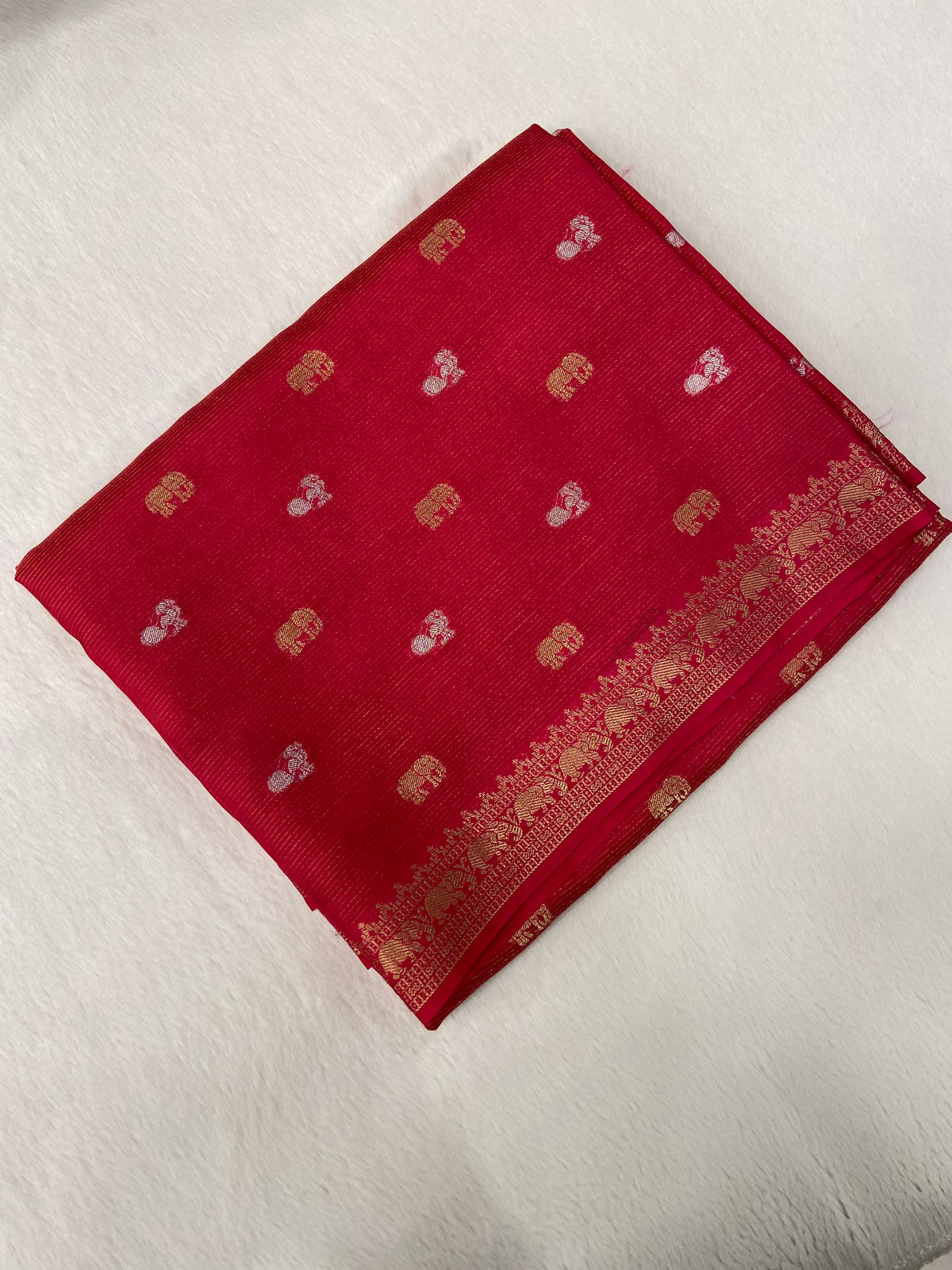 Maharani Crepe Silk Saree (Pink)
