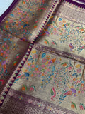 Premium Banarasi Crepe Kalamkari Saree