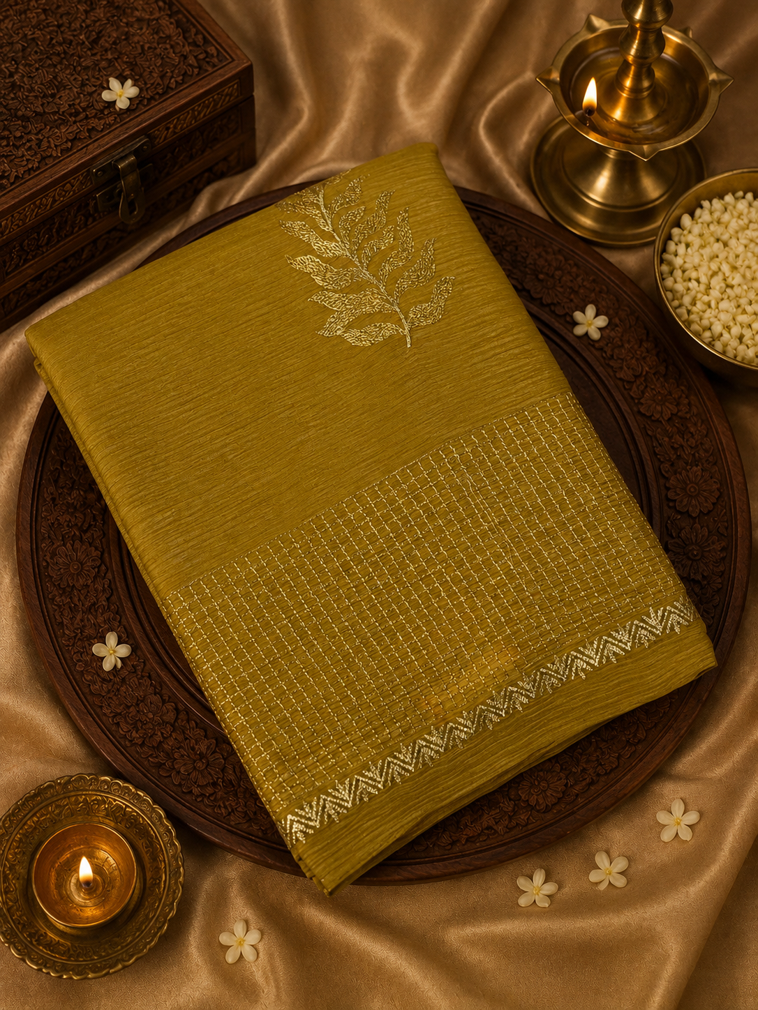 Russian Silk Saree With Embroidery