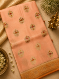 Premium Crepe Satin Silk Saree (peach)