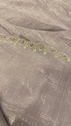 Premium Crush Organza Saree (Dark)