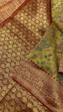 Premium Banarasi Crepe silk Saree With Appliqué Work - 902647