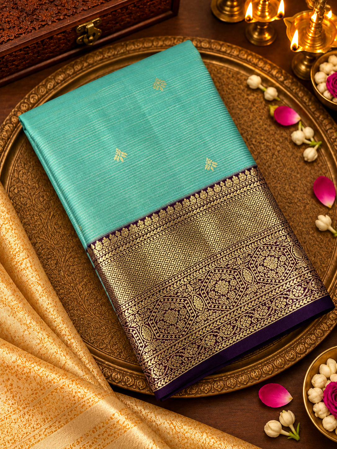 Premium Bridal Semi Kanchipuram Silk Saree - RF1308