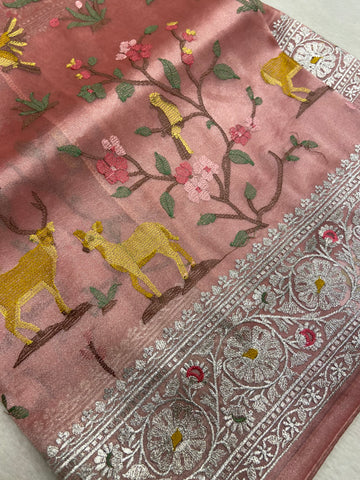Pure tissue organza saree