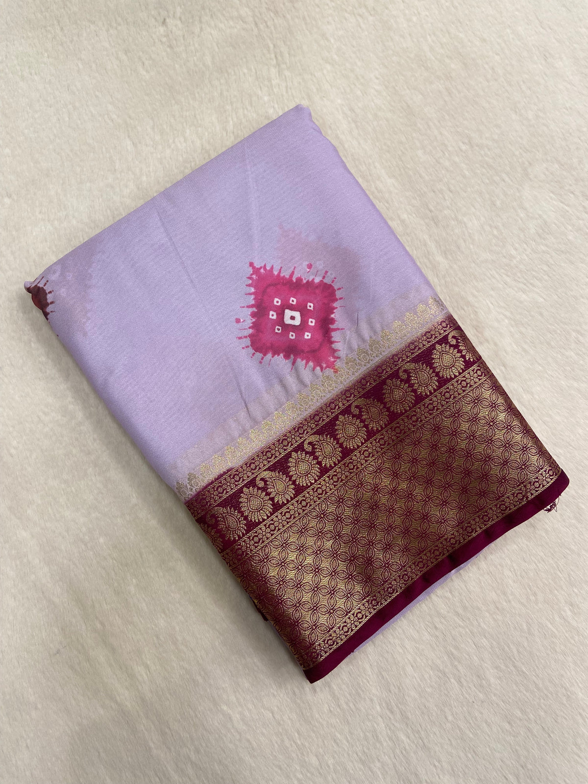 Premium Crepe Bandhini Saree