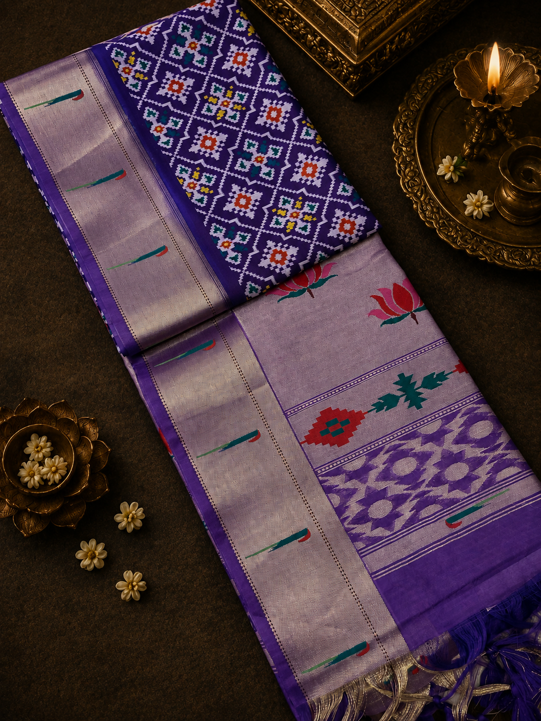Premium Paithani Silk Saree💜