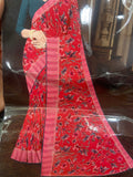Chiffon Brasso Saree (Dark pink)
