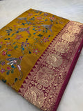 Premium Banarasi Crepe Kalamkari Saree