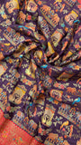 Pure Banarasi Crepe Satin Kalamkari Saree