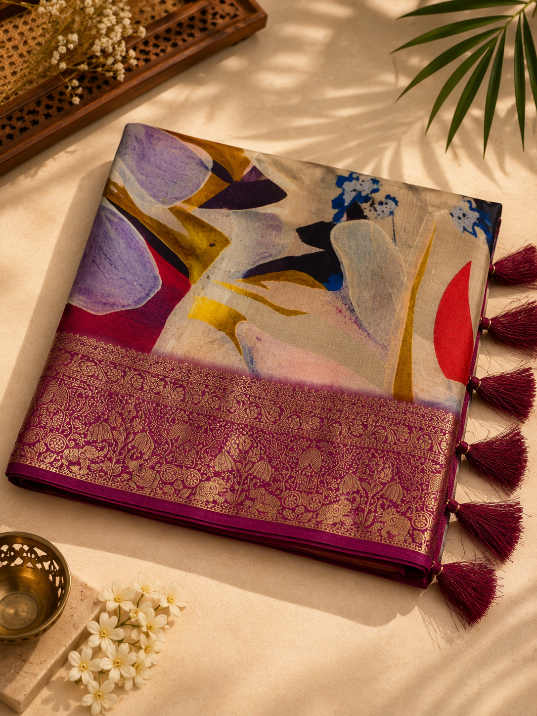 Premium Crepe designer Banarasi Silk Saree
