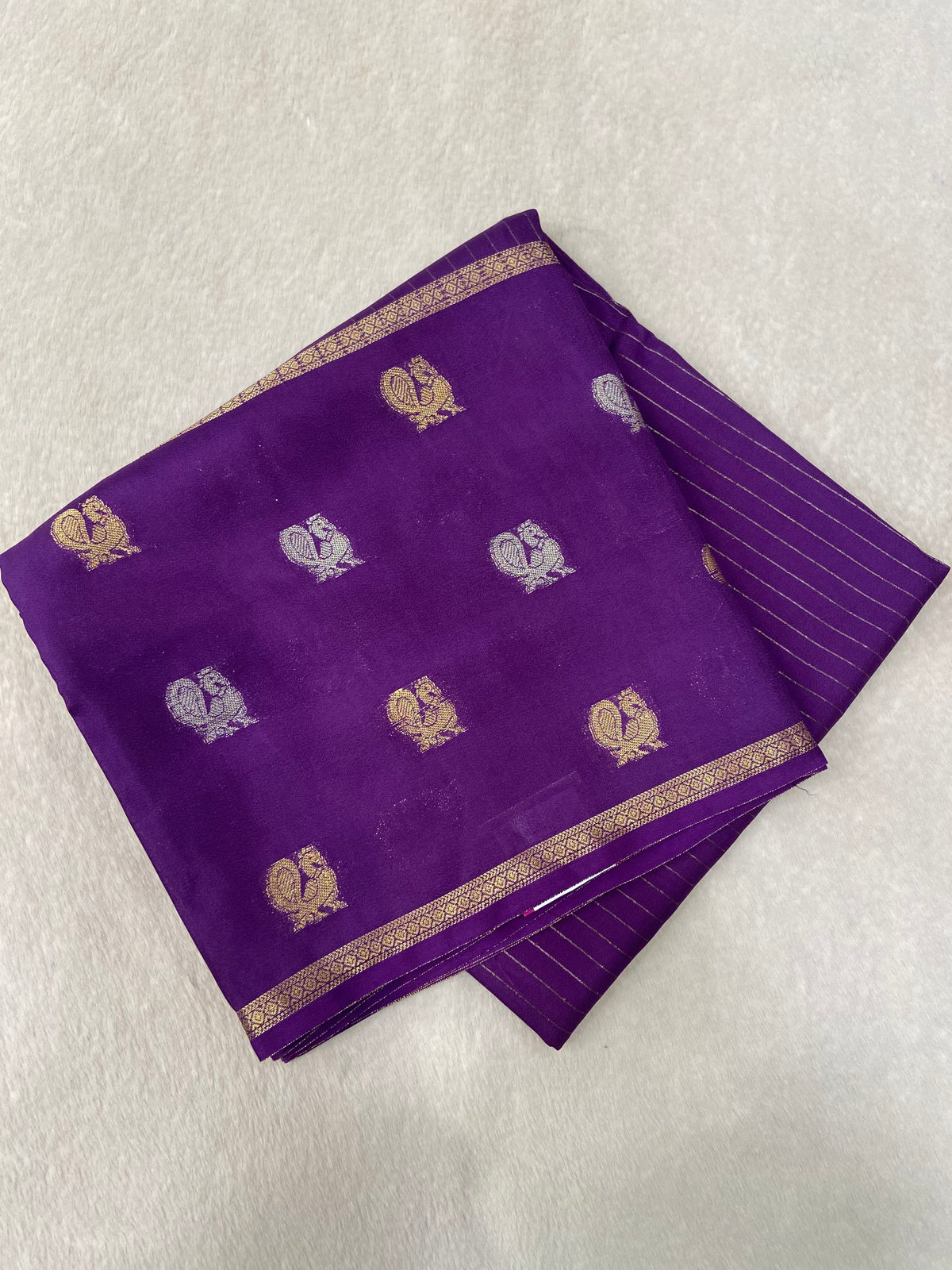 Pure Mix Semi Crepe Mysore Silke Saree