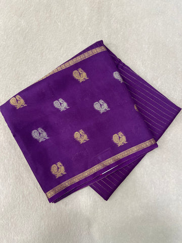 Pure Mix Semi Crepe Mysore Silke Saree