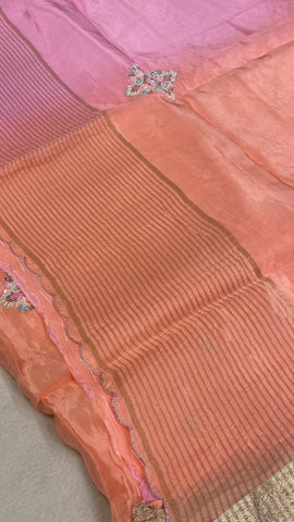 Premium dual tone organza saree