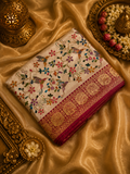 Premium Banarasi Crepe Kalamkari Saree