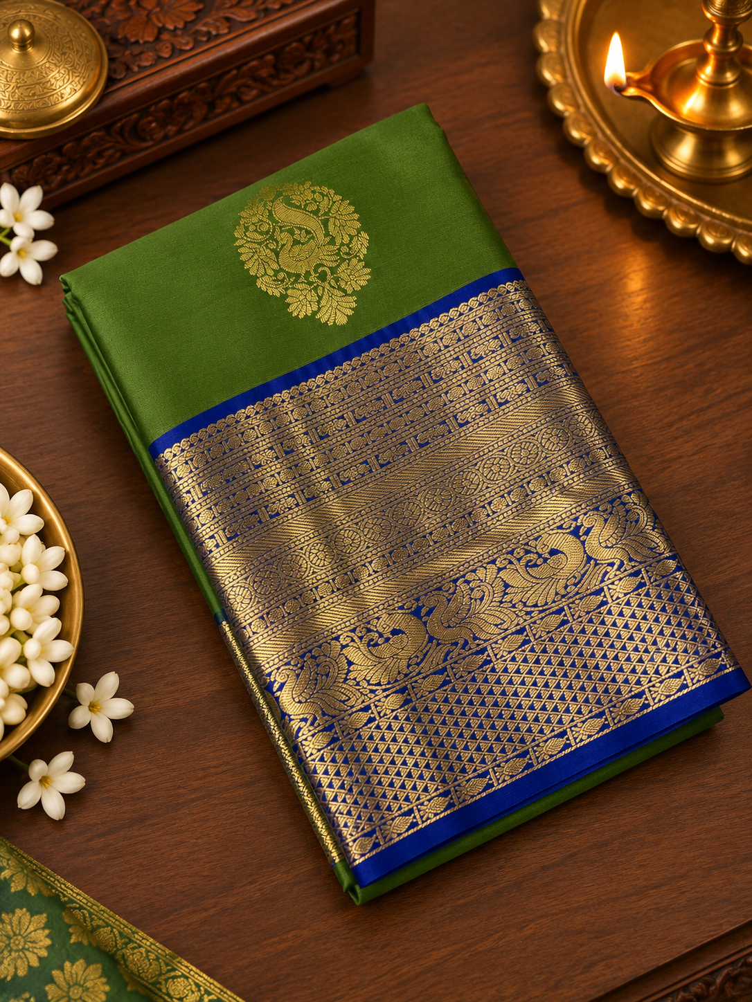 Premium Semi Kanchipuram Silk Saree💚