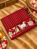 Pure Tassar Saree With Embroidery - 901997