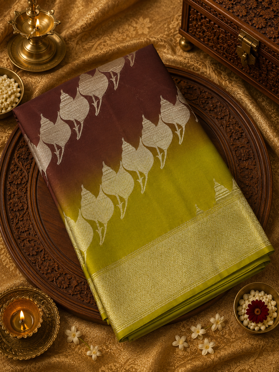 Premium Khaddi Georgette Saree Dual Tone