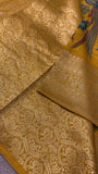 Premium Banarasi Crepe Kalamkari Saree💛