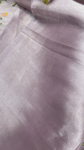 Pure Tissue Organza Saree (Lavender)