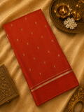 Pure Mix Crepe Mysore Silk Saree  (Rust Orange)