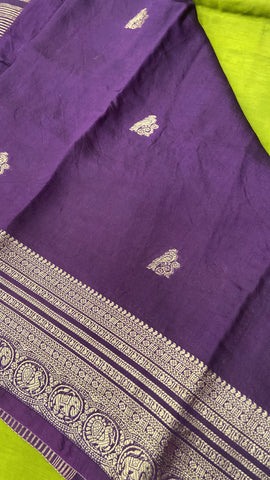 Premium Semi Chanderi Saree💚- 900909