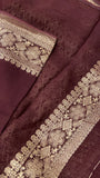 Premium Crepe Georgette Saree 🤎