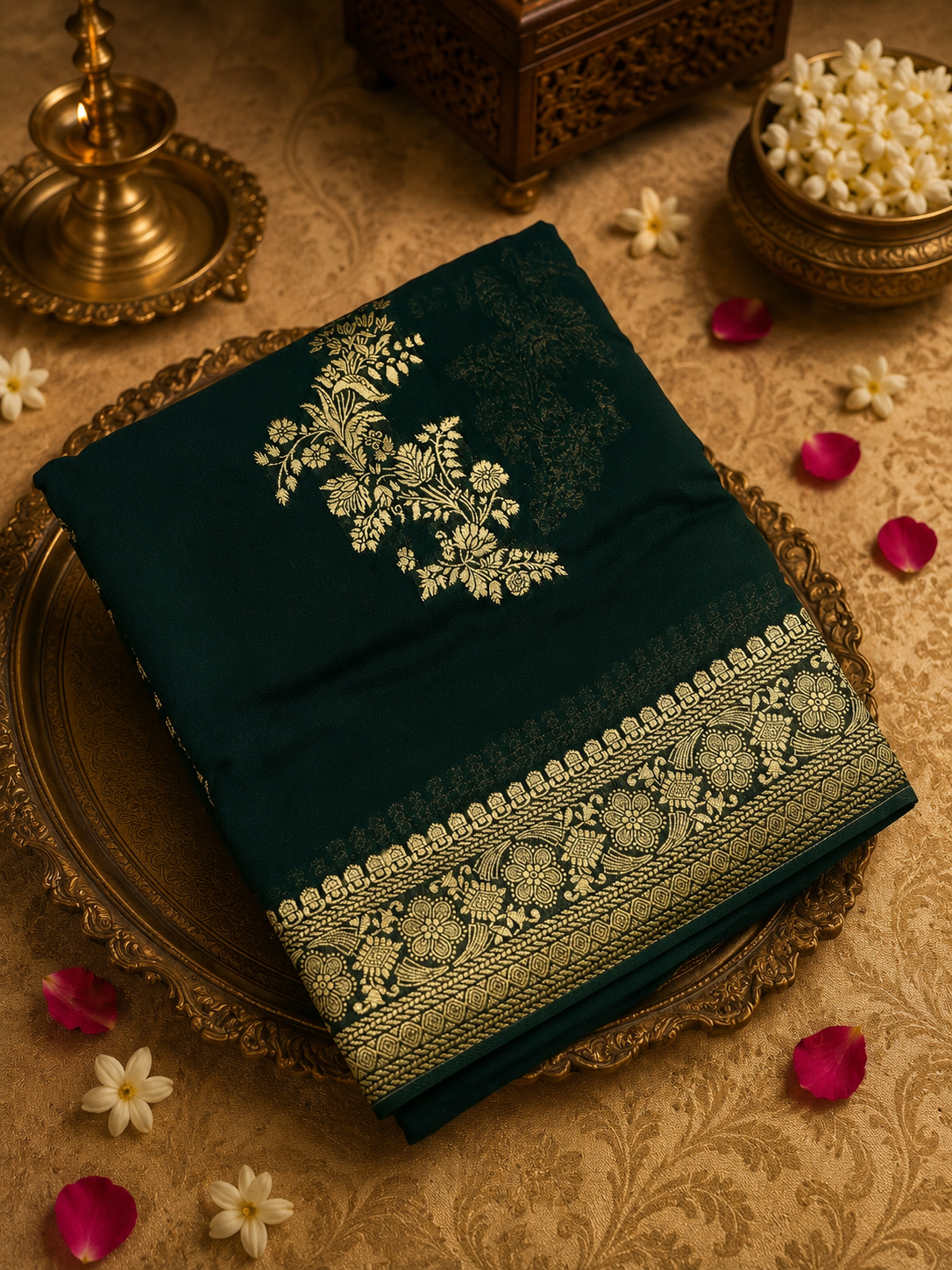 Premium Crepe Georgette Saree💚