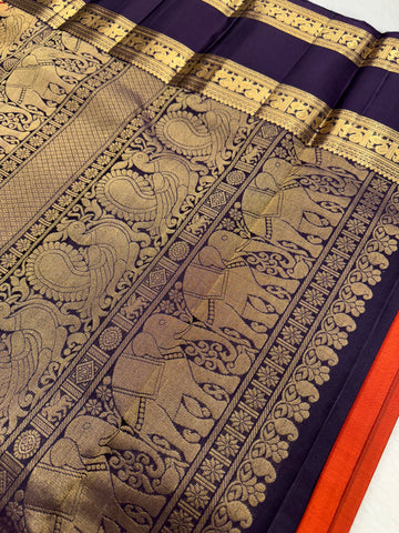 Pure handloom Kanjeevaram silk mark certified saree