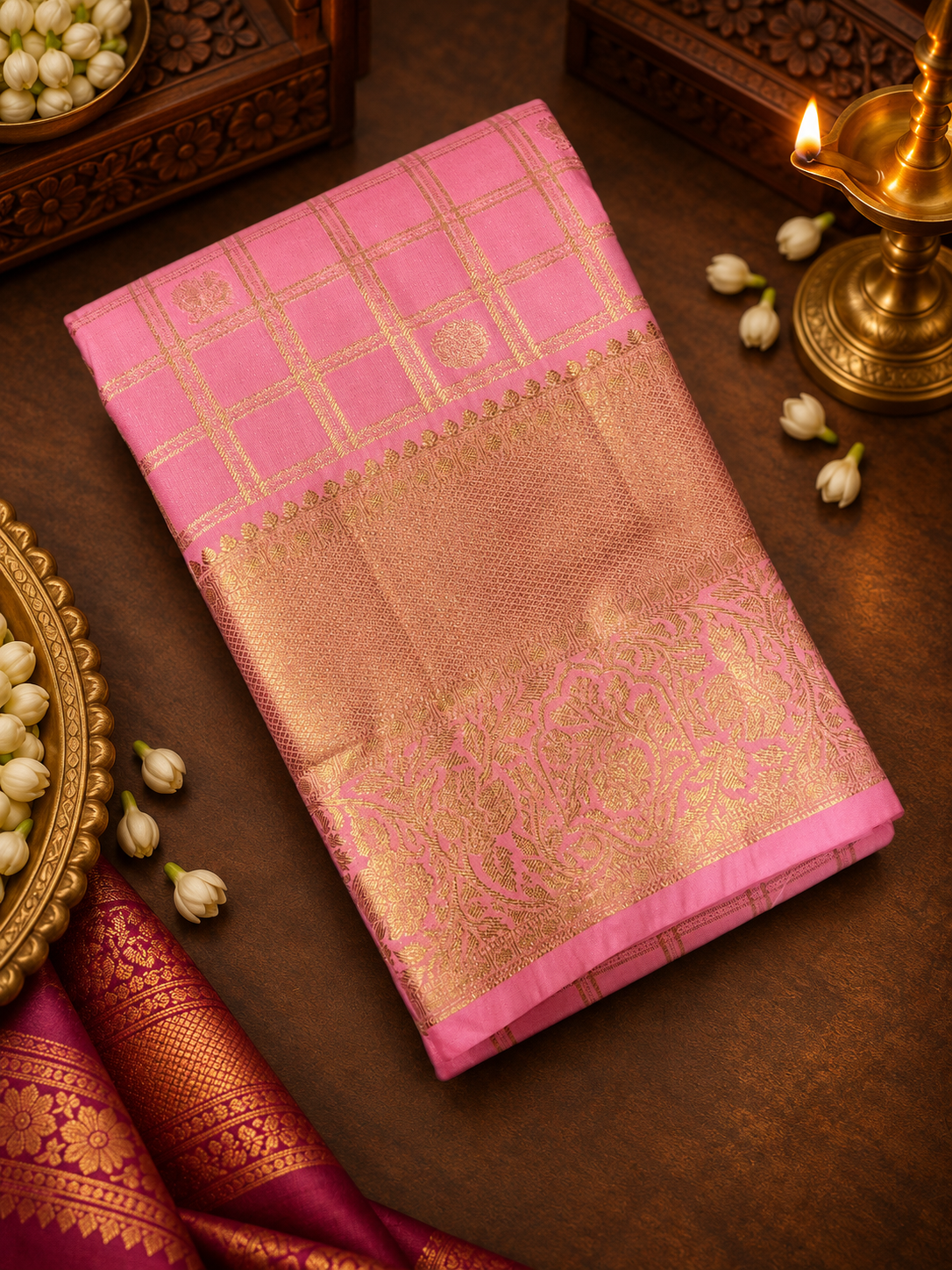 Premium Bridal Semi Kanchipuram Silk Saree - RF1302