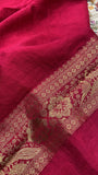 Premium Banarasi Crepe silk Saree With Appliqué Work - 902644