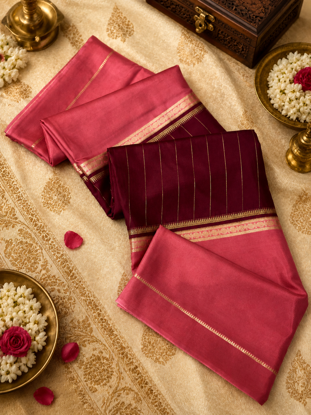 Pure Mix Mysore Crepe Silk Saree