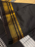 Premium quality Ilkal cotton saree- Black and White