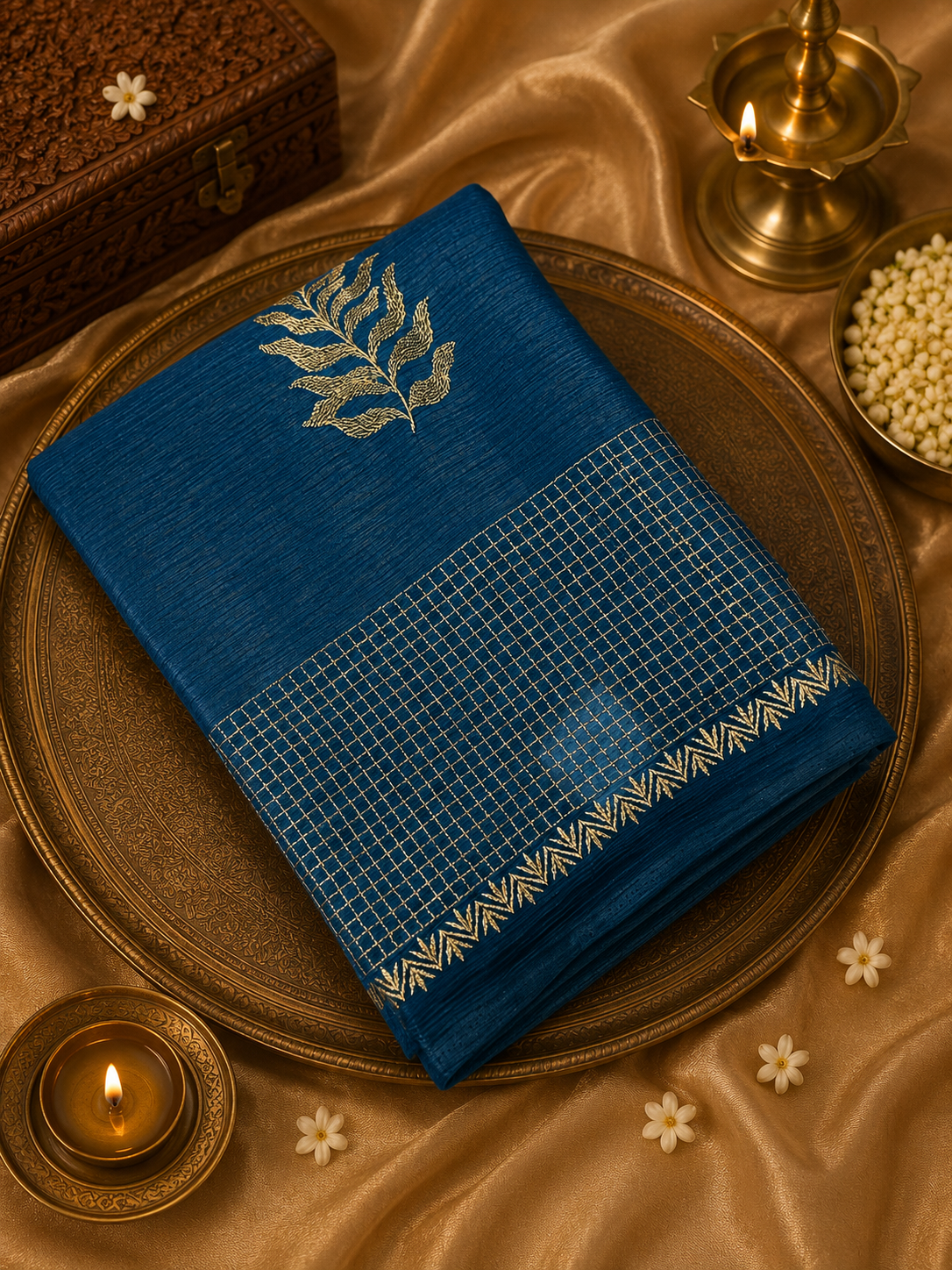 Russian Silk Saree With Embroidery