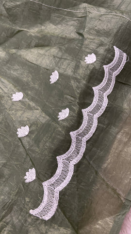 Premium Crush Organza Saree💚