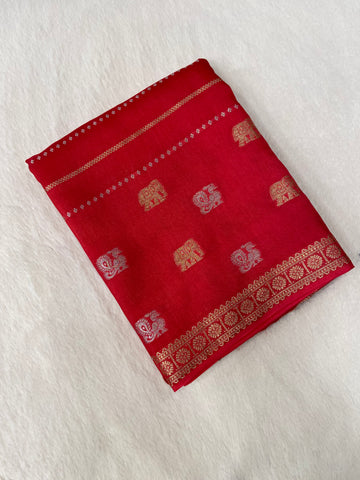 Premium Viscose Silk Saree (pink)