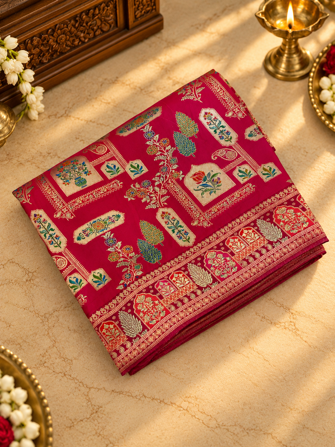Premium Banarasi Crepe Satin Silk Saree - 902824