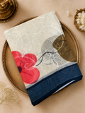 Premium Linen Tissue Embroidery Saree