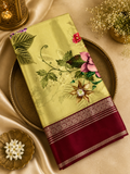 Pure Mix Printed Mysore Crepe Silk Saree