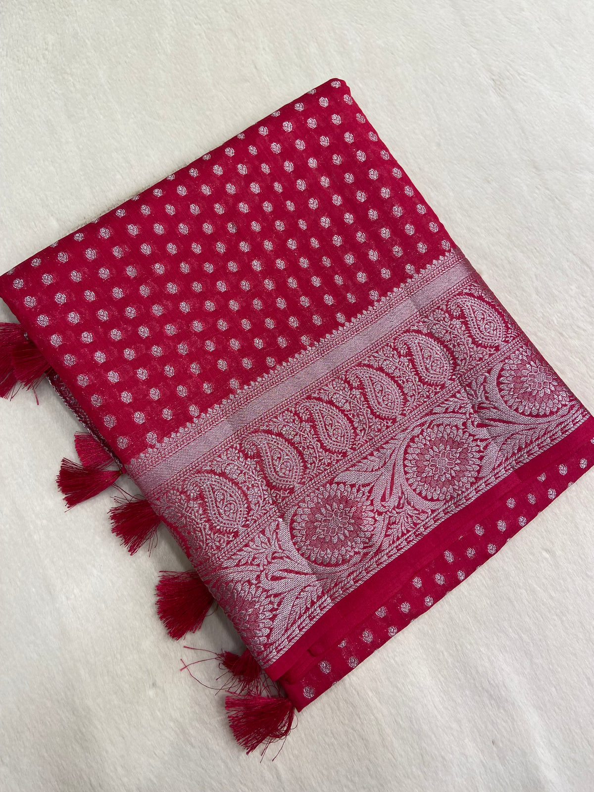 Butter crepe silk saree